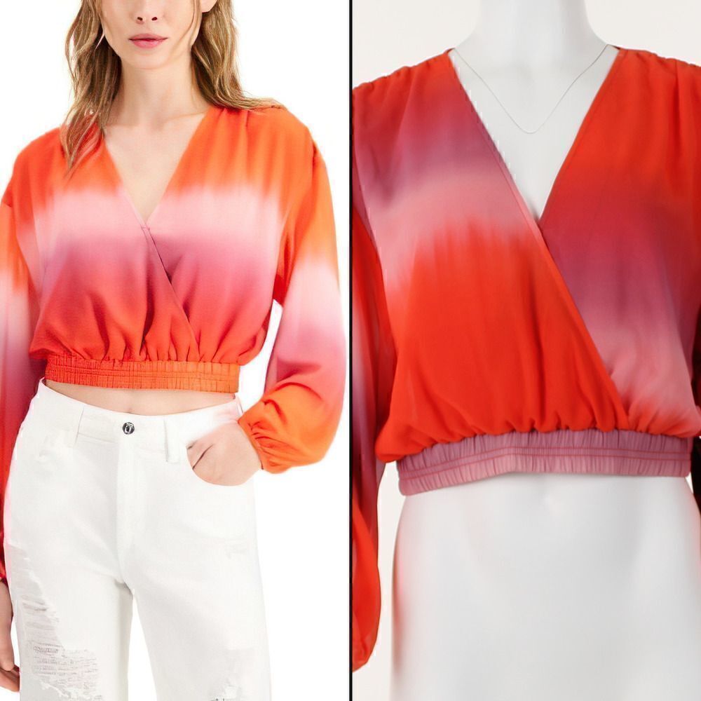 Guess Marina Faux-Wrap Crop Top